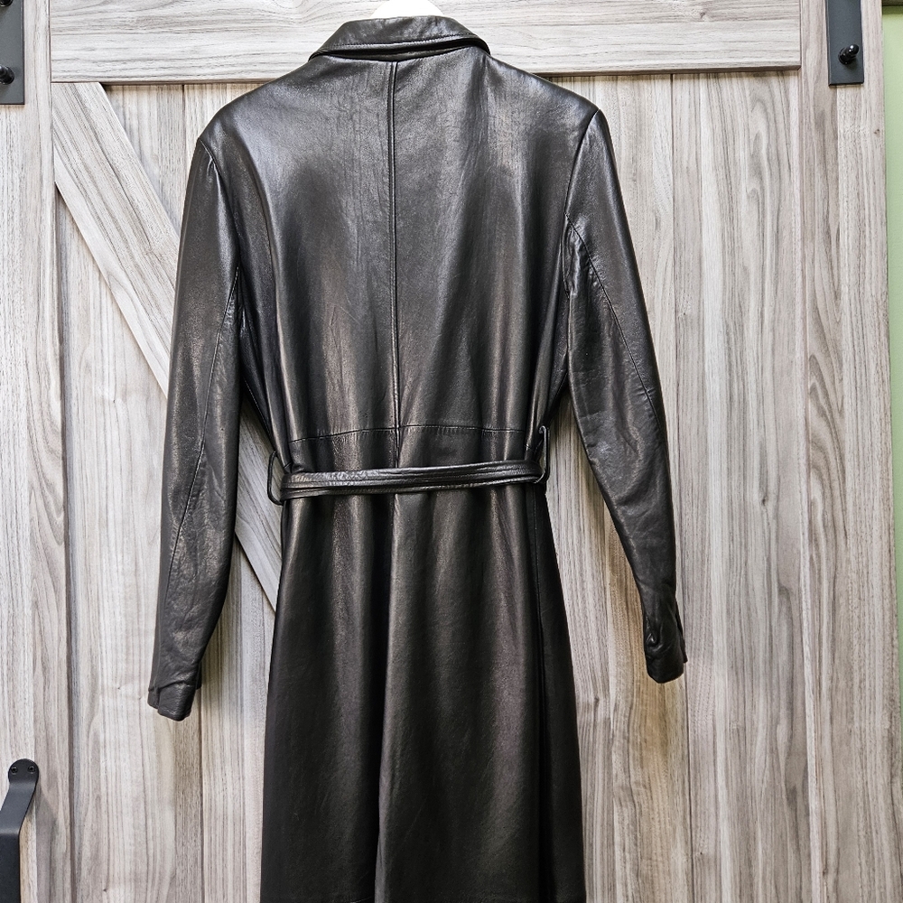 Andrew Marc Trench Leather Coat - Picture 16 of 16